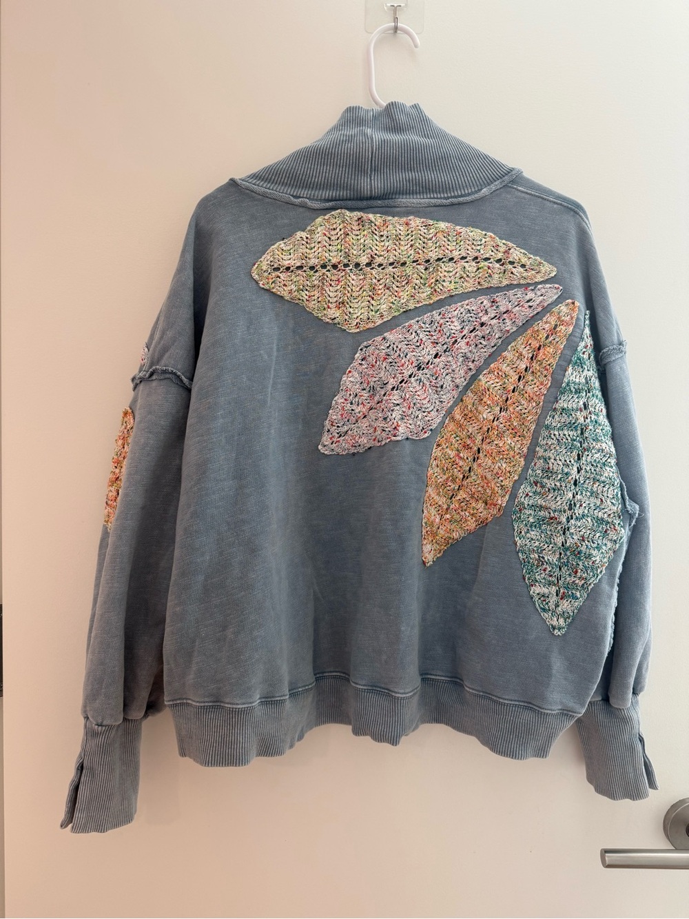 Daily Practice by Anthropologie Leaf Embroidered Sleeve Shrug Cardigan in M/L